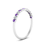Load image into Gallery viewer, diamond-bezel-set-thin-stack-band-with-purple-topaz-in-white-gold-FDWB1408BGVITOANGLE3-NL-WG.jpg
