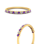 Load image into Gallery viewer, diamond-bezel-set-thin-stack-band-with-purple-topaz-in-yellow-gold-FDWB1408BGVITOANGLE3-NL-YG.jpg

