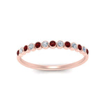 Load image into Gallery viewer, diamond-bezel-set-thin-stack-band-with-ruby-in-rose-gold-FDWB1408BGRUDRANGLE3-NL-RG.jpg
