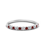 Load image into Gallery viewer, diamond-bezel-set-thin-stack-band-with-ruby-in-white-gold-FDWB1408BGRUDRANGLE3-NL-WG.jpg
