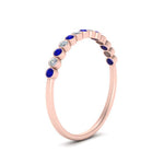 Load image into Gallery viewer, diamond-bezel-set-thin-stack-band-with-sapphire-in-rose-gold-FDWB1408BGSABLANGLE3-NL-RG.jpg
