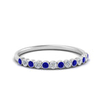 Load image into Gallery viewer, diamond-bezel-set-thin-stack-band-with-sapphire-in-white-gold-FDWB1408BGSABLANGLE3-NL-WG.jpg
