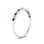 Load image into Gallery viewer, diamond-bezel-set-thin-stack-band-with-sapphire-in-white-gold-FDWB1408BGSABLANGLE3-NL-WG.jpg
