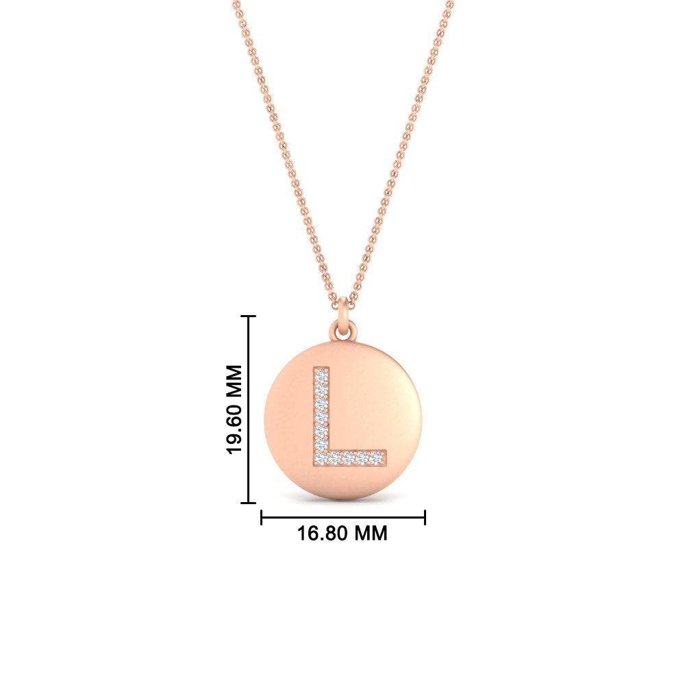 Initial Diamond Disc Pendant