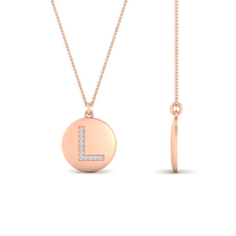 Initial Diamond Disc Pendant