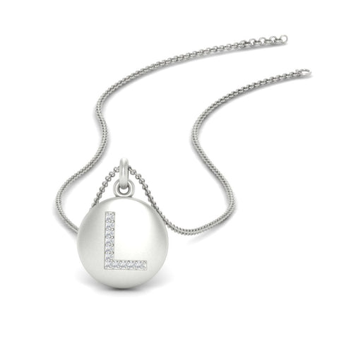 Initial Diamond Disc Pendant