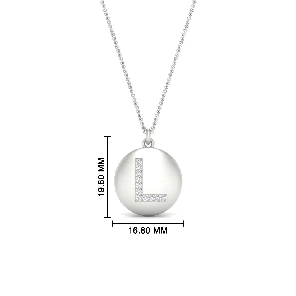 Initial Diamond Disc Pendant