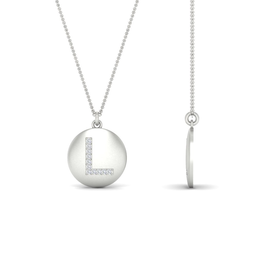 Initial Diamond Disc Pendant