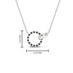 Load image into Gallery viewer, diamond-circle-loop-necklace-with-black-diamond-in-FDPD11023GBLACK-NL-WG
