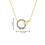 Load image into Gallery viewer, diamond-circle-loop-necklace-with-black-diamond-in-FDPD11023GBLACK-NL-YG
