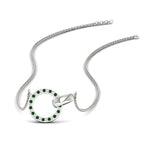 Load image into Gallery viewer, diamond-circle-loop-necklace-with-emerald-in-FDPD11023GEMGR-NL-WG
