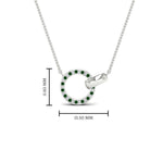Load image into Gallery viewer, diamond-circle-loop-necklace-with-emerald-in-FDPD11023GEMGR-NL-WG
