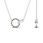 Load image into Gallery viewer, diamond-circle-loop-necklace-with-emerald-in-FDPD11023GEMGR-NL-WG
