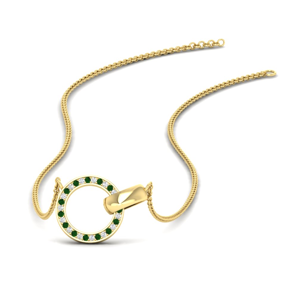 diamond-circle-loop-necklace-with-emerald-in-FDPD11023GEMGR-NL-YG
