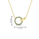Load image into Gallery viewer, diamond-circle-loop-necklace-with-emerald-in-FDPD11023GEMGR-NL-YG
