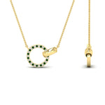 Load image into Gallery viewer, diamond-circle-loop-necklace-with-emerald-in-FDPD11023GEMGR-NL-YG
