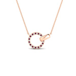 Load image into Gallery viewer, diamond-circle-loop-necklace-with-pink-sapphire-in-FDPD11023GSADRPI-NL-RG
