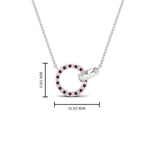 Load image into Gallery viewer, diamond-circle-loop-necklace-with-pink-sapphire-in-FDPD11023GSADRPI-NL-WG
