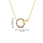 Load image into Gallery viewer, diamond-circle-loop-necklace-with-pink-sapphire-in-FDPD11023GSADRPI-NL-YG
