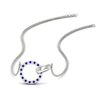 Load image into Gallery viewer, diamond-circle-loop-necklace-with-sapphire-in-FDPD11023GSABL-NL-WG
