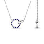 Load image into Gallery viewer, diamond-circle-loop-necklace-with-sapphire-in-FDPD11023GSABL-NL-WG
