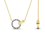 Load image into Gallery viewer, diamond-circle-loop-necklace-with-sapphire-in-FDPD11023GSABL-NL-YG
