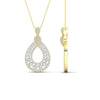 Load image into Gallery viewer, diamond-cluster-drop-necklace-in-yellow-gold-fdpd11558angle2-nl-yg.jpg?v=1771315382