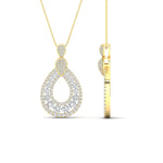 Load image into Gallery viewer, diamond-cluster-drop-necklace-in-yellow-gold-fdpd11558angle2-nl-yg.jpg?v=1771315382