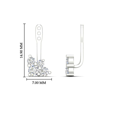 Round Diamond Cluster Earring Jackets for Studs