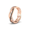 Load image into Gallery viewer, diamond-criss-cross-weave-wedding-band-with-black-diamond-in-rose-gold-FD11069BGBLACKANGLE3-NL-RG