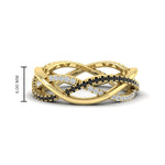 Load image into Gallery viewer, diamond-criss-cross-weave-wedding-band-with-black-diamond-in-yellow-gold-FD11069BGBLACKANGLE3-NL-YG
