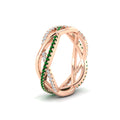 Thumbnail 19 - diamond-criss-cross-weave-wedding-band-with-emerald-in-rose-gold-FD11069BGEMGRANGLE3-NL-RG