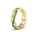 Thumbnail 81 - diamond-criss-cross-weave-wedding-band-with-emerald-in-yellow-gold-FD11069BGEMGRANGLE3-NL-YG