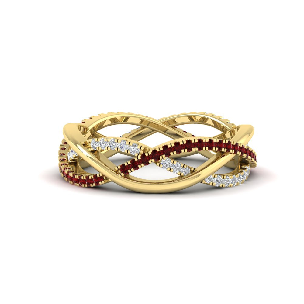 diamond-criss-cross-weave-wedding-band-with-ruby-in-yellow-gold-FD11069BGRUDRANGLE3-NL-YG