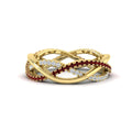 Thumbnail 83 - diamond-criss-cross-weave-wedding-band-with-ruby-in-yellow-gold-FD11069BGRUDRANGLE3-NL-YG