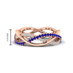 Load image into Gallery viewer, diamond-criss-cross-weave-wedding-band-with-sapphire-in-rose-gold-FD11069BGSABLANGLE3-NL-RG
