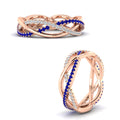 Thumbnail 8 - diamond-criss-cross-weave-wedding-band-with-sapphire-in-rose-gold-FD11069BGSABLANGLE3-NL-RG