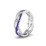 Load image into Gallery viewer, diamond-criss-cross-weave-wedding-band-with-sapphire-in-white-gold-FD11069BGSABLANGLE3-NL-WG
