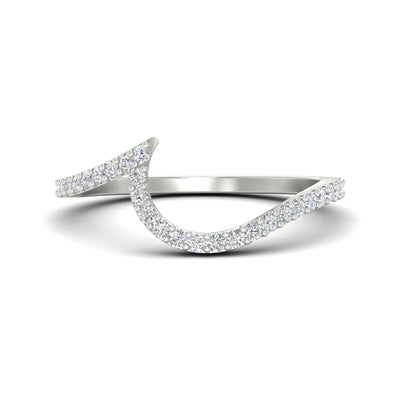 Diamond Curved Swirl Wedding Band