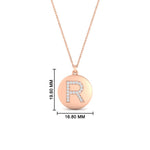 Load image into Gallery viewer, diamond-disc-letter-r-necklace-in-rose-gold-FDPD11312RANGLE1-NL-RG-HW
