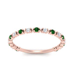 Load image into Gallery viewer, diamond-dot-thin-stacking-ring-with-emerald-in-rose-gold-FD123202BGEMGRANGLE3-NL-RG.jpg

