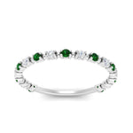 Load image into Gallery viewer, diamond-dot-thin-stacking-ring-with-emerald-in-white-gold-FD123202BGEMGRANGLE3-NL-WG.jpg
