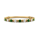 Load image into Gallery viewer, diamond-dot-thin-stacking-ring-with-emerald-in-yellow-gold-FD123202BGEMGRANGLE3-NL-YG.jpg
