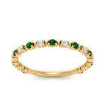 Load image into Gallery viewer, diamond-dot-thin-stacking-ring-with-emerald-in-yellow-gold-FD123202BGEMGRANGLE3-NL-YG.jpg
