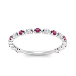 Load image into Gallery viewer, diamond-dot-thin-stacking-ring-with-pink-sapphire-in-white-gold-FD123202BGSADRPIANGLE3-NL-WG.jpg
