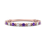 Load image into Gallery viewer, diamond-dot-thin-stacking-ring-with-purple-topaz-in-rose-gold-FD123202BGVITOANGLE3-NL-RG.jpg
