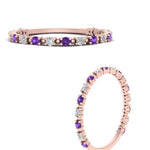Load image into Gallery viewer, diamond-dot-thin-stacking-ring-with-purple-topaz-in-rose-gold-FD123202BGVITOANGLE3-NL-RG.jpg

