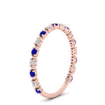 Load image into Gallery viewer, diamond-dot-thin-stacking-ring-with-sapphire-in-rose-gold-FD123202BGSABLANGLE3-NL-RG.jpg
