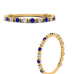 Load image into Gallery viewer, diamond-dot-thin-stacking-ring-with-sapphire-in-yellow-gold-FD123202BGSABLANGLE3-NL-YG.jpg
