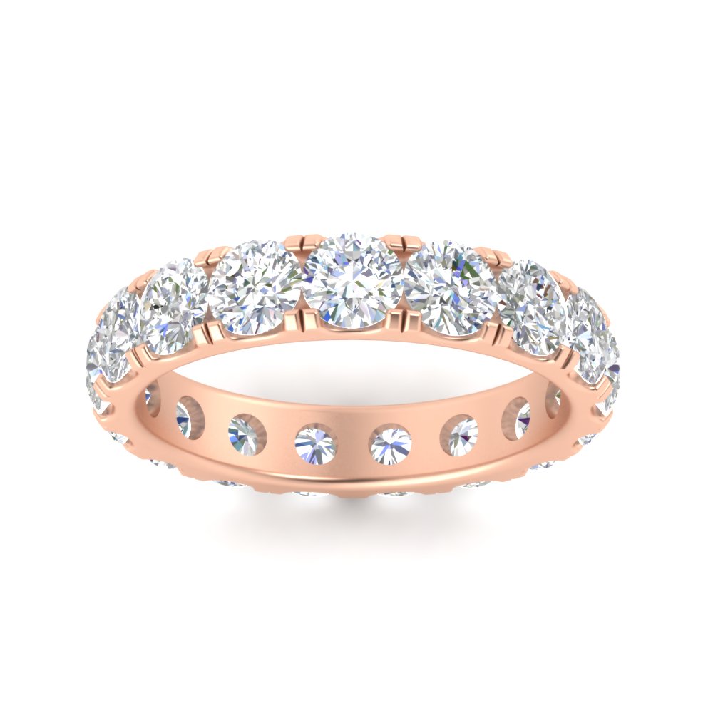 Diamond Double Prong Eternity Wedding Band 3 Carat